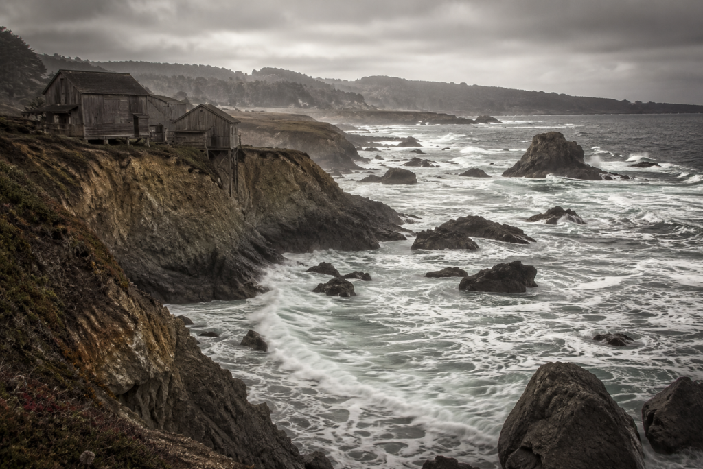 Rugged cliffs along California's Mendocino Coast near the former Fort Bragg dump site